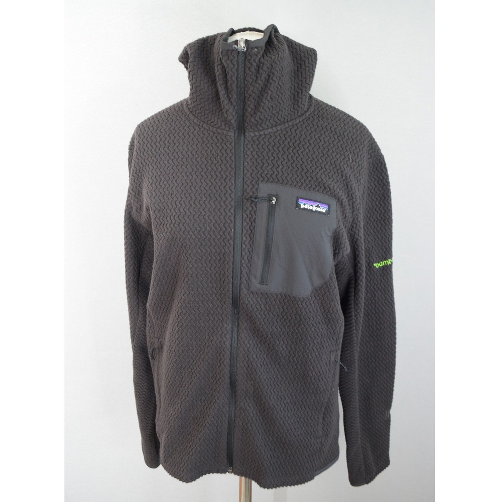 Patagonia R1 Air Full-Zip Hoody Small Brown Fleece Jacket Mens Hooded Logo